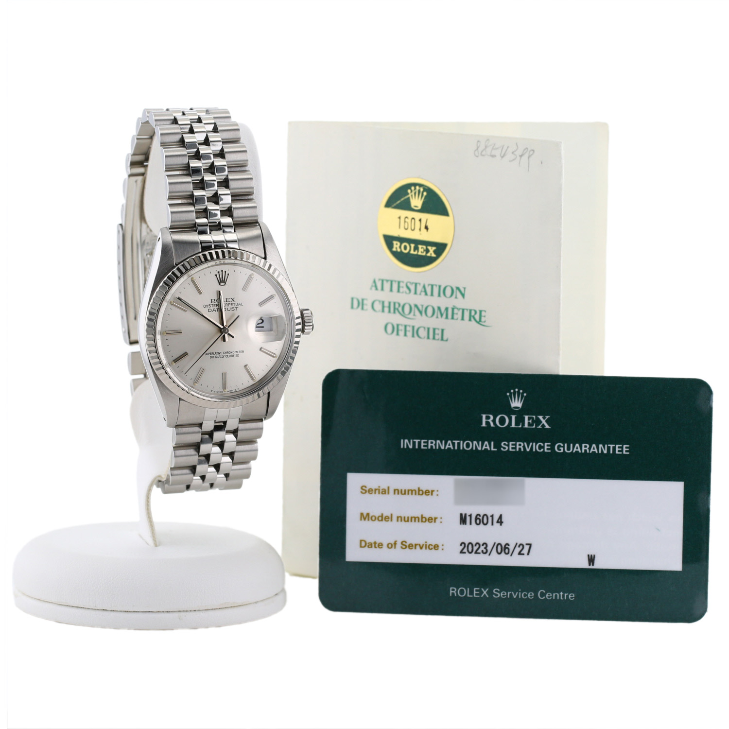 Rolex Datejust  in stainless steel and white gold 14k Ref: Rolex - 16014  Circa 1985 - Detail D2