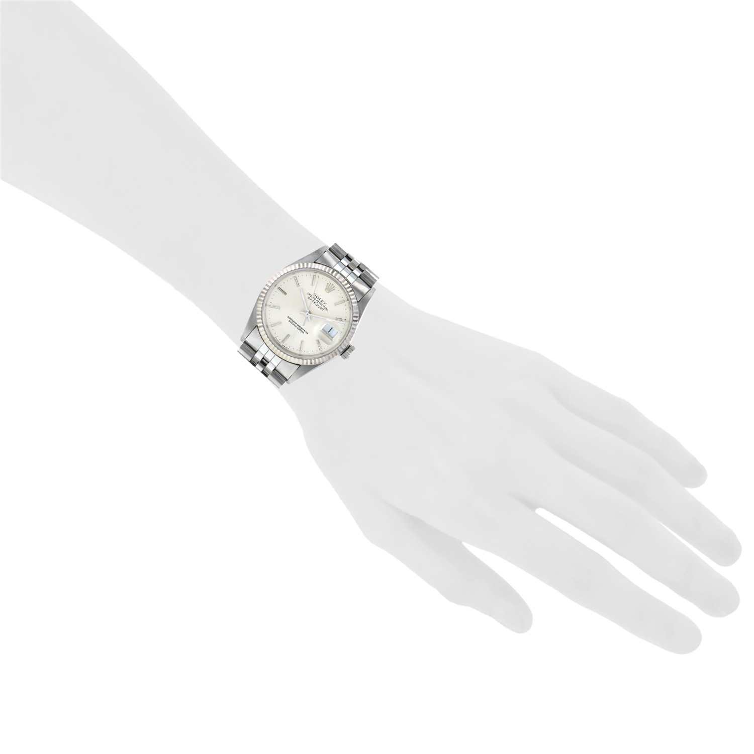 Rolex Datejust  in stainless steel and white gold Ref: Rolex - 16014  Circa 1987 - Detail D1