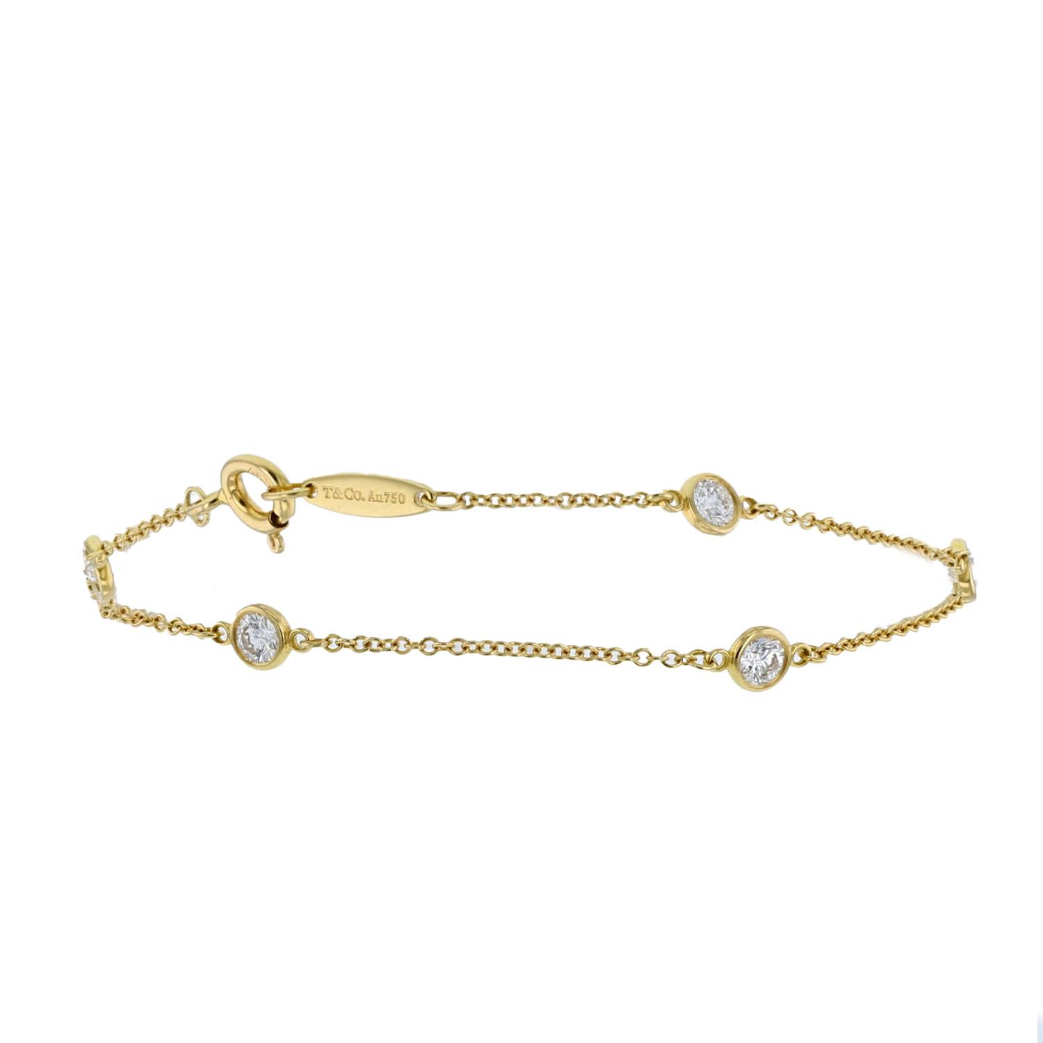bracelet tiffany & co diamonds by the yard en or jaune et diamants