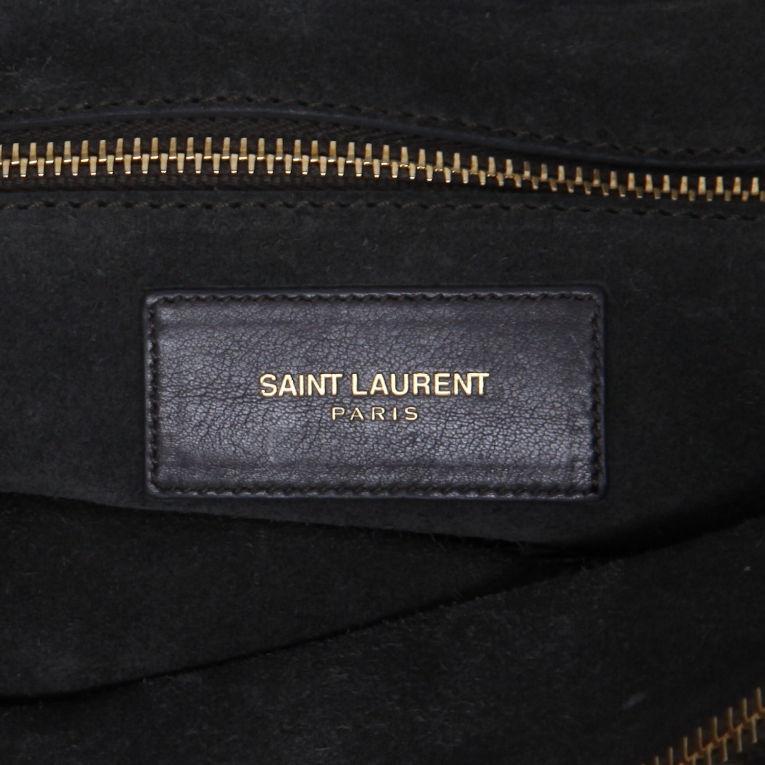 Sac à main Saint Laurent  Sac de jour grand modèle  en cuir gris anthracite - Detail D2