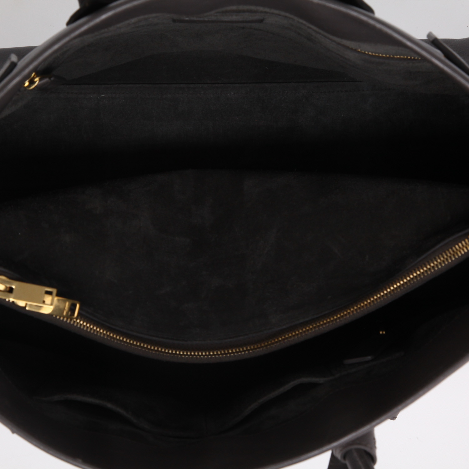 Saint Laurent  Sac de jour large model  handbag  in anthracite grey leather - Detail D3