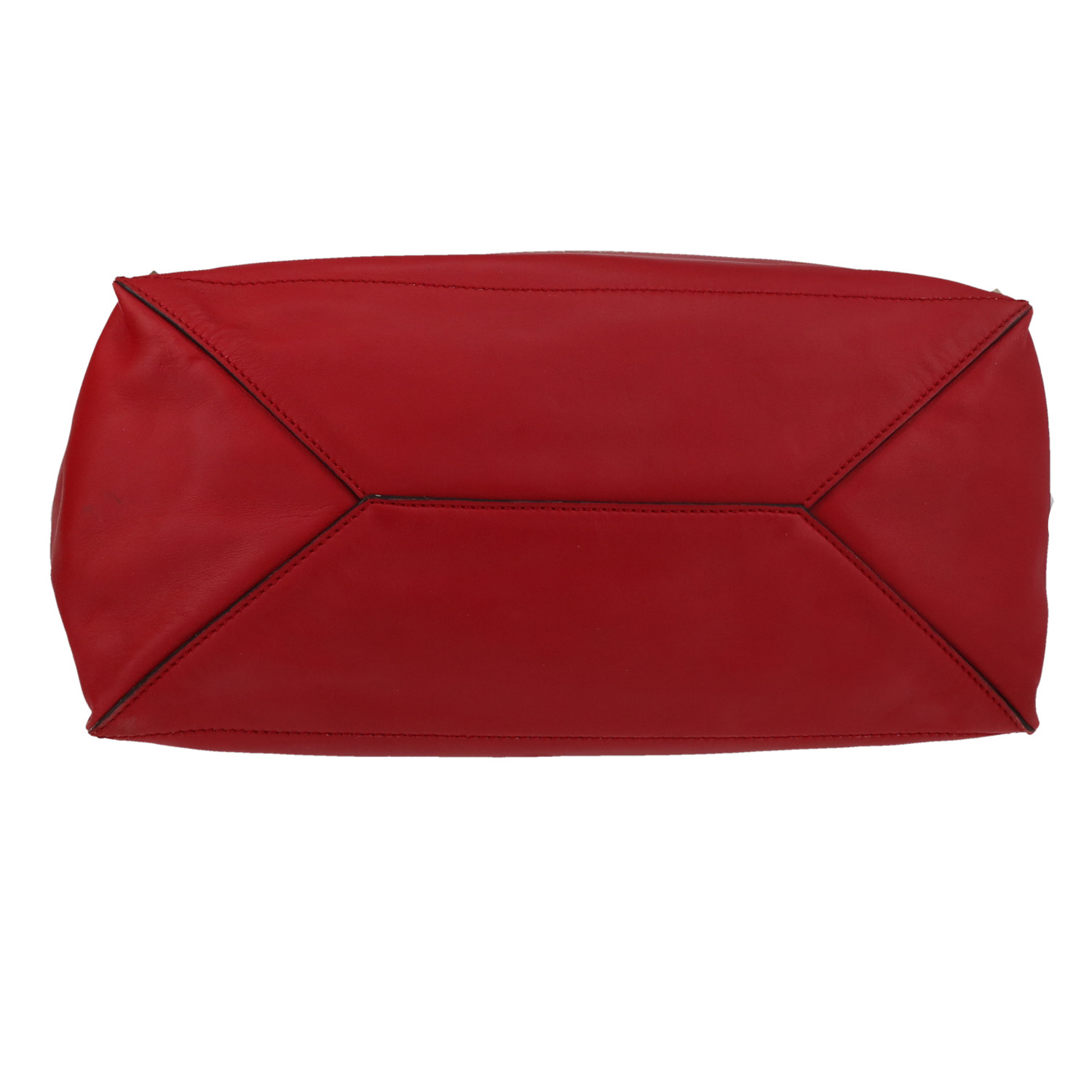 Valentino Garavani  Rockstud shopping bag  in red leather - Detail D1