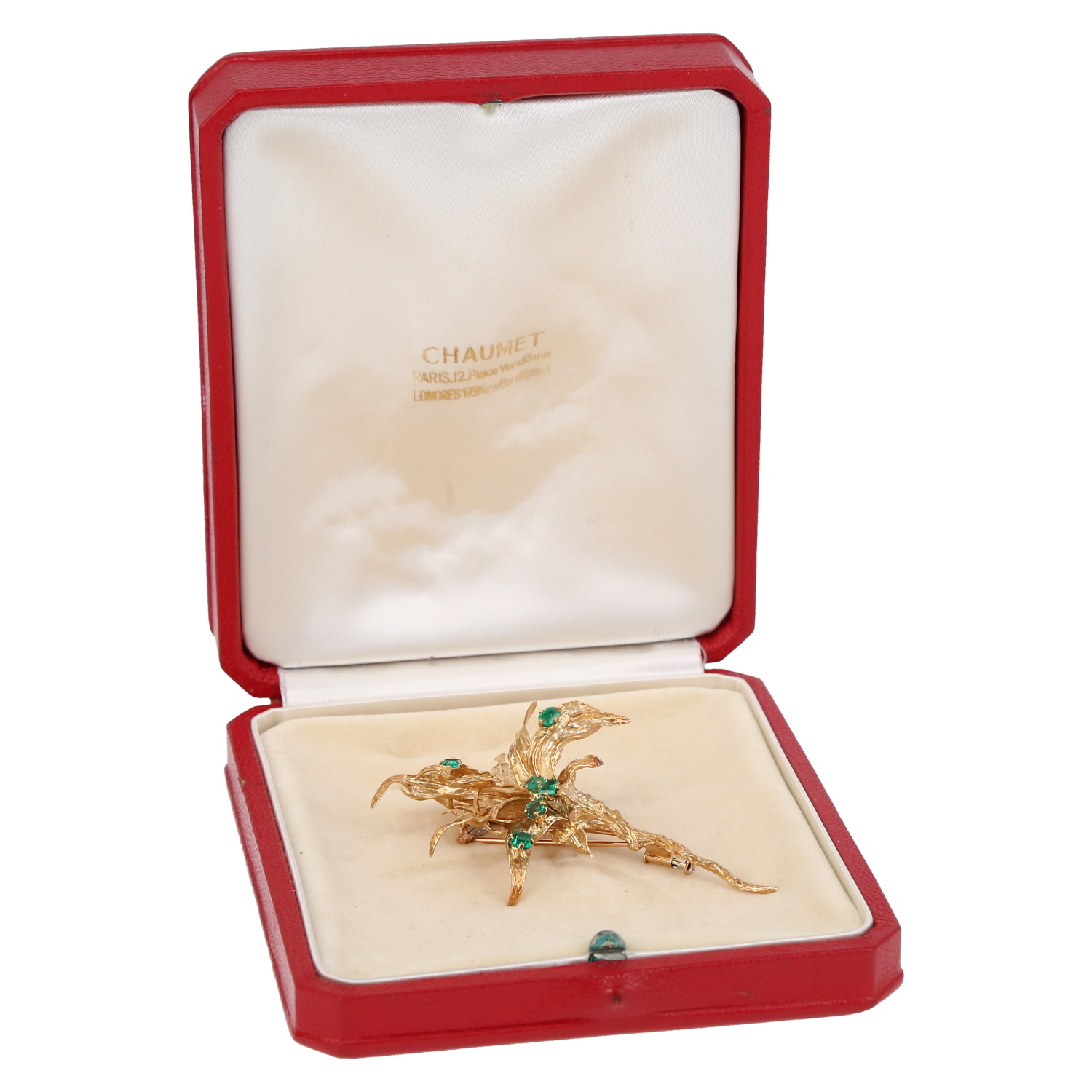 Chaumet  brooch-pendant in yellow gold and emerald - Detail D2