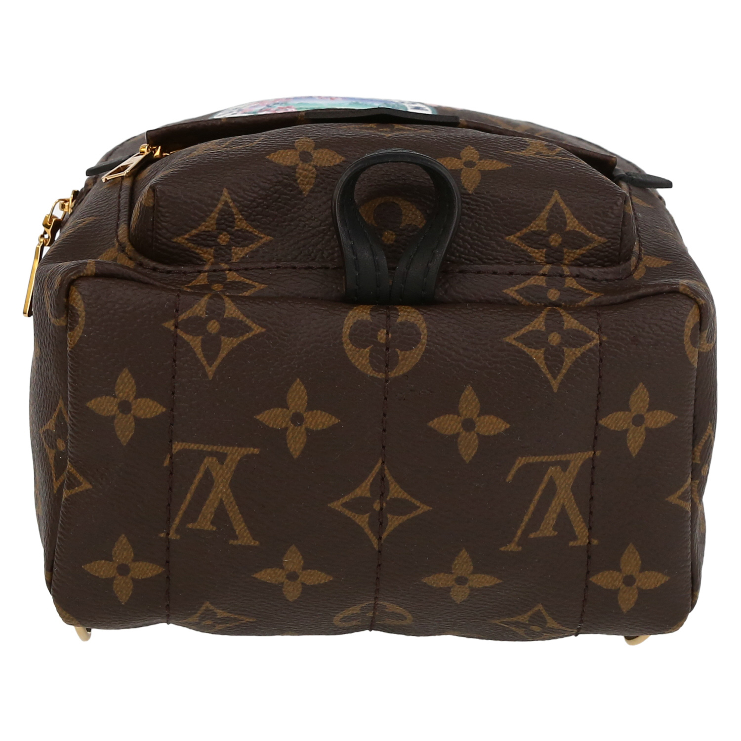 Louis Vuitton  Palm Springs Backpack Mini backpack  in brown monogram canvas  and black leather - Detail D1