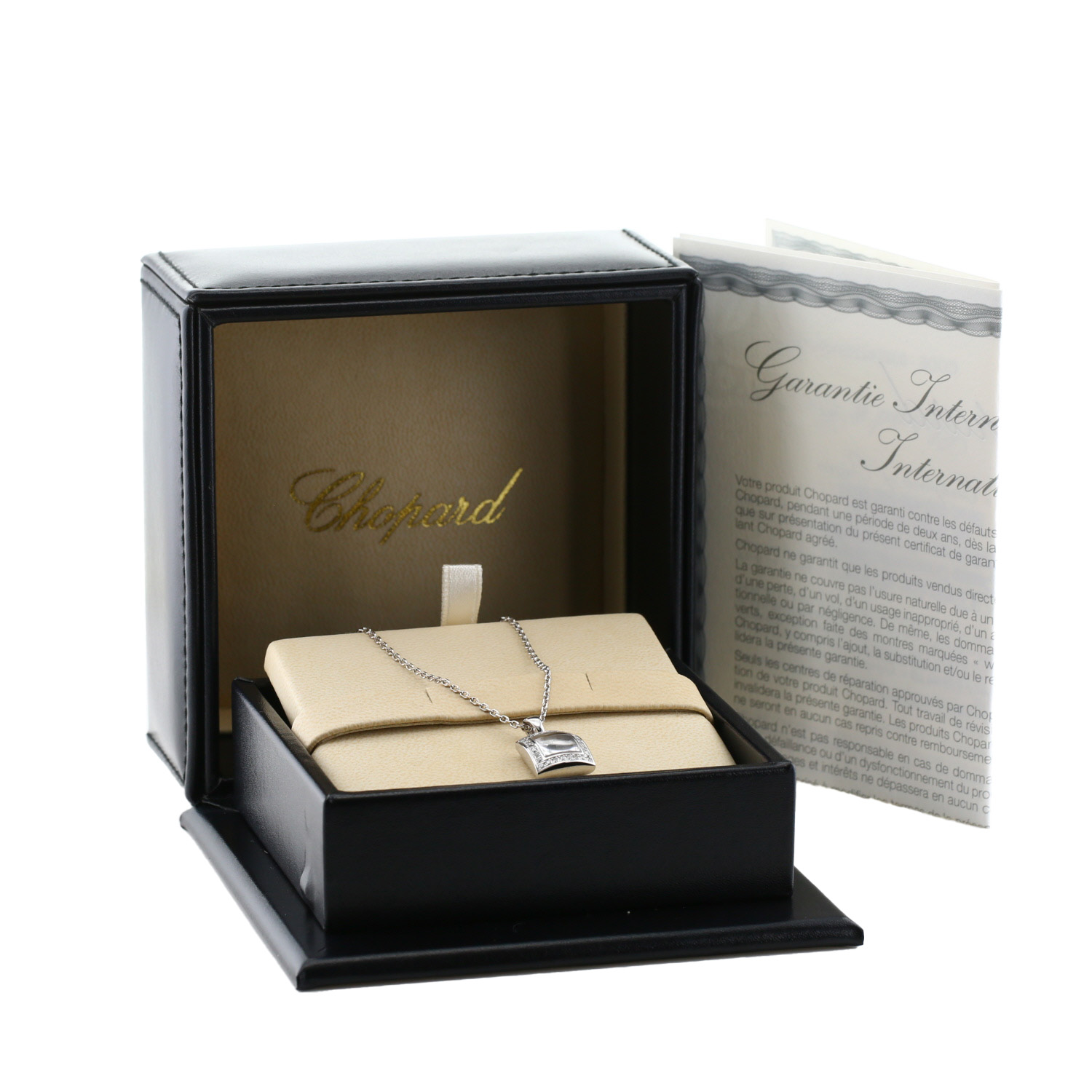 Collar Chopard Happy Diamonds de oro blanco y diamantes - Detail D2