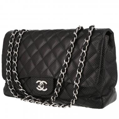 Sac à main Chanel  Timeless Jumbo en cuir matelassé noir