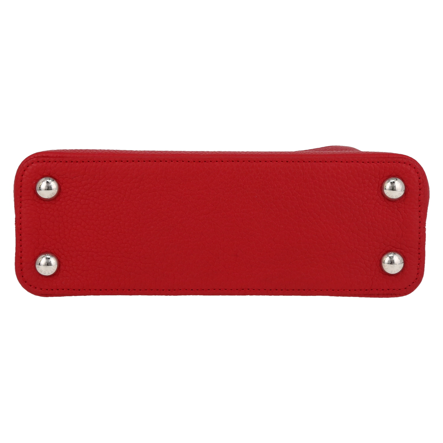 Bolso de mano Louis Vuitton  Capucines BB en cuero granulado rojo - Detail D1