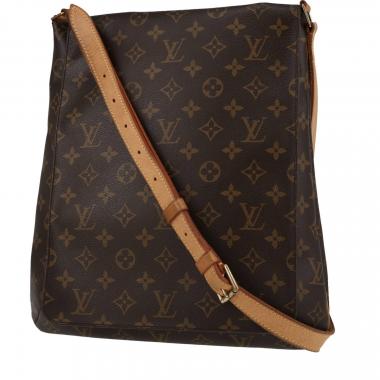 Bolso de mano Louis Vuitton Palermo en lona Monogram marrón y cuero natural