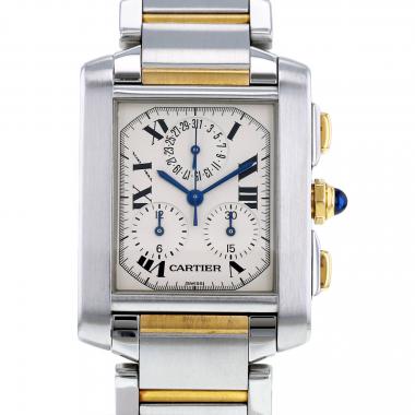 Reloj Cartier Tank Française Chrono de oro y acero Ref: Cartier - 2303  Circa 1996