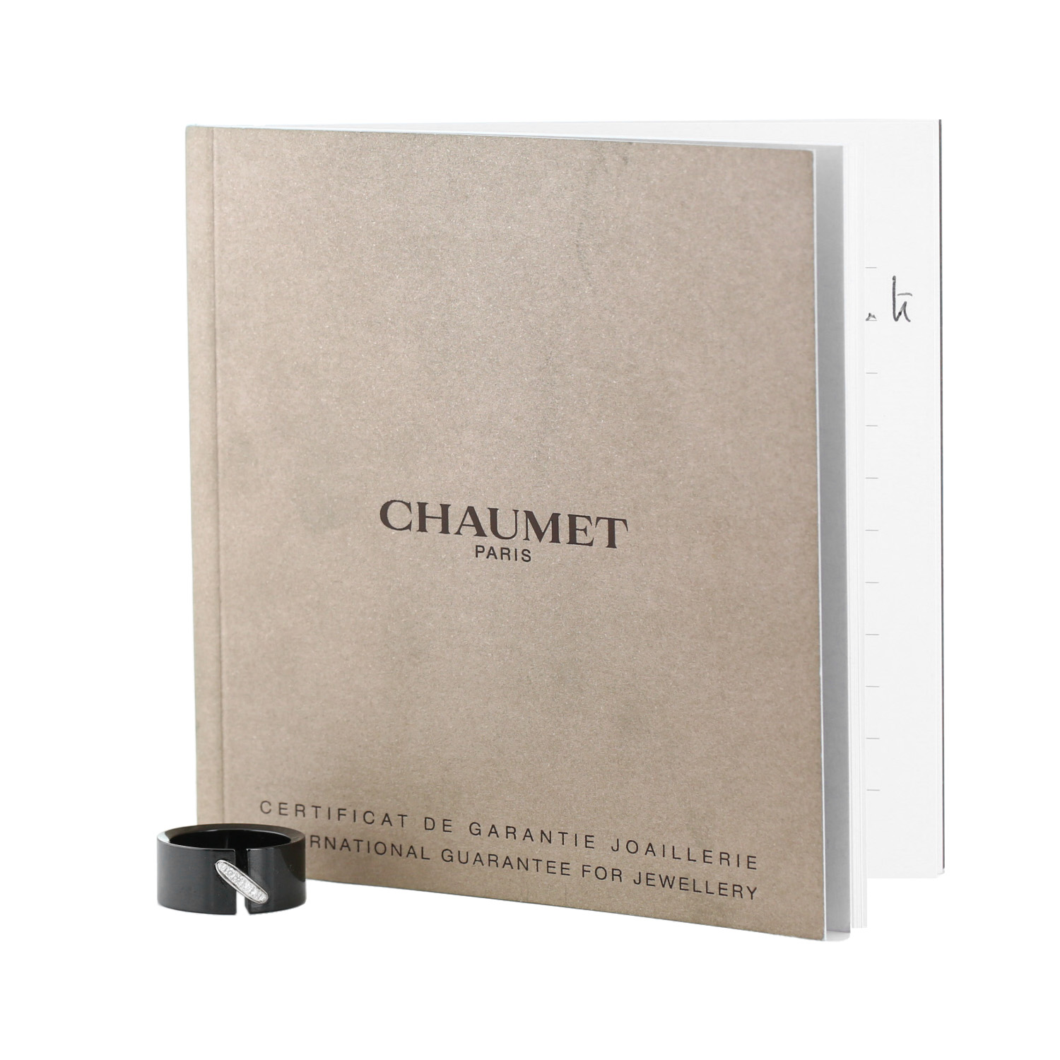 Chaumet Lien ring in white gold, diamonds and ceramic - Detail D2