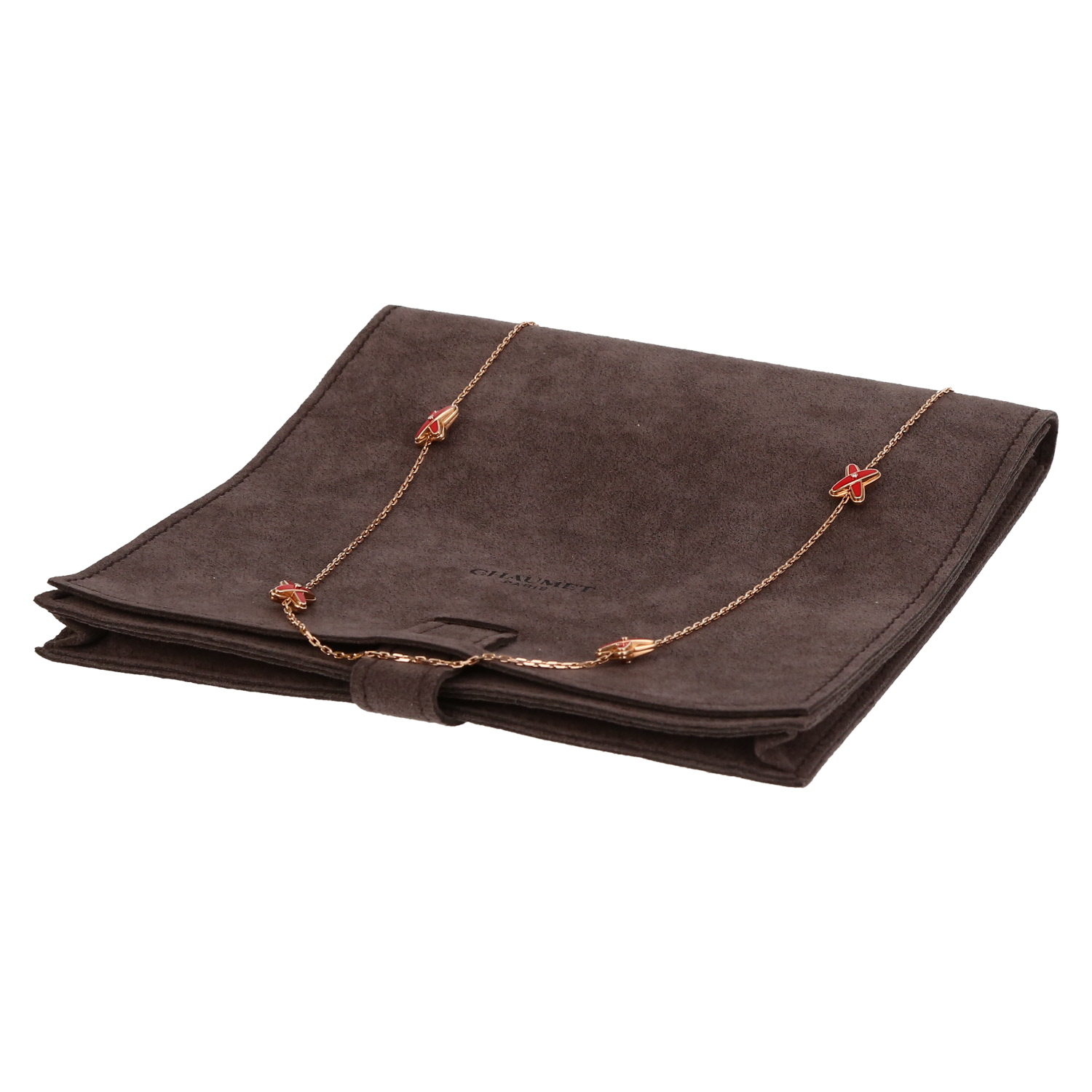 Chaumet Jeux de Liens long necklace in pink gold, lacquer and diamond - Detail D2