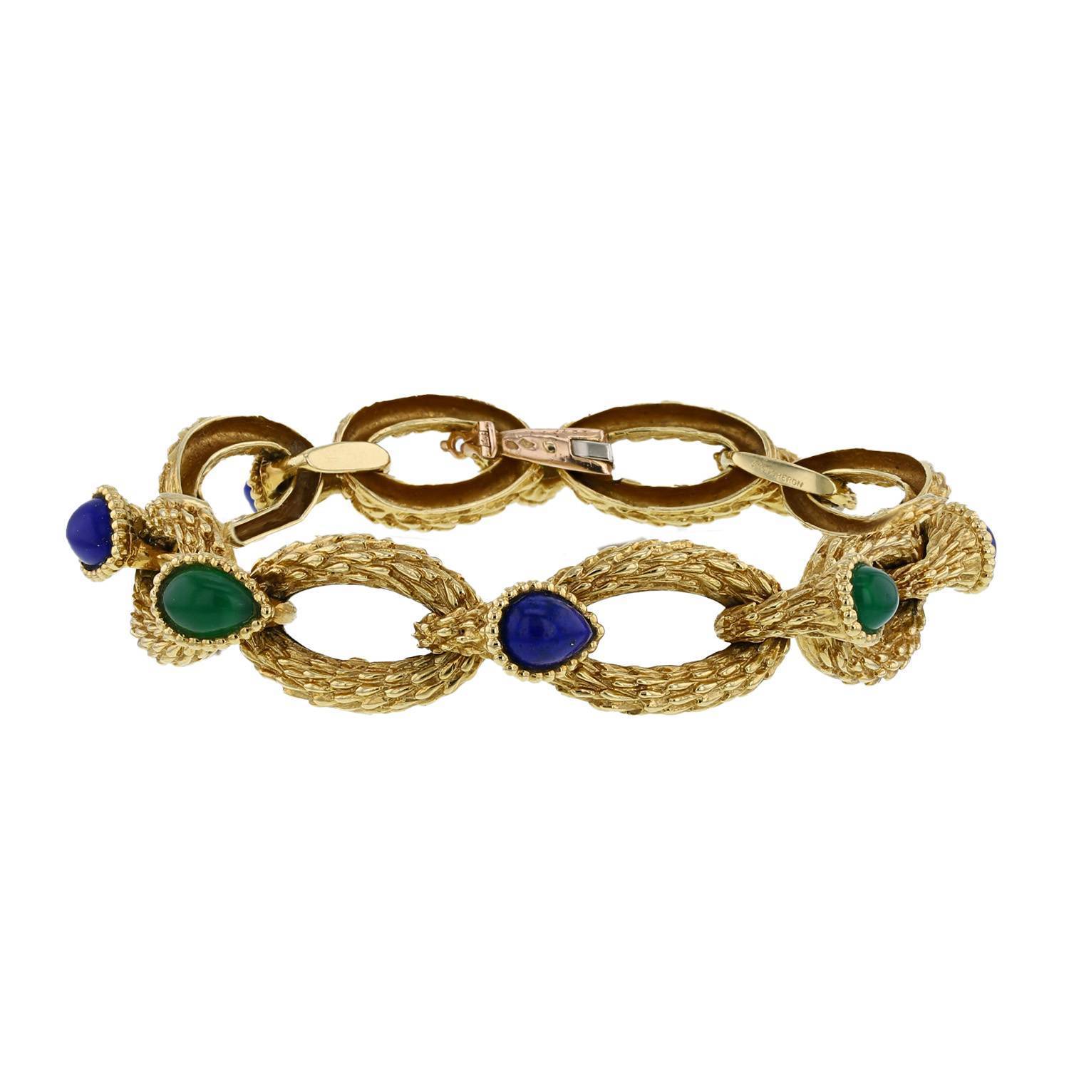 Boucheron Serpent Bohème bracelet in yellow gold, lapis-lazuli and chrysoprase