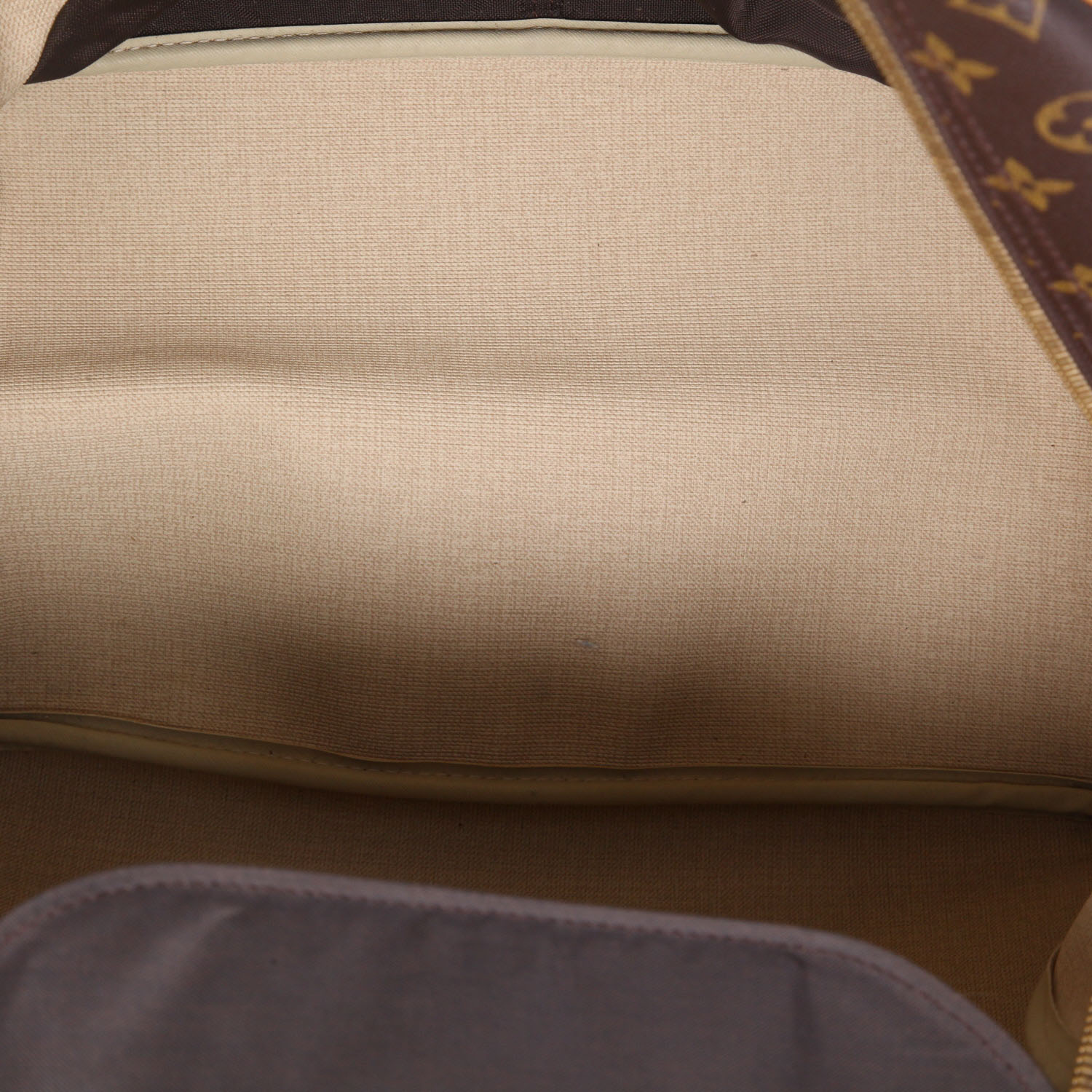 Borsa da viaggio Louis Vuitton  Evasion in tela monogram cerata marrone e pelle naturale - Detail D3