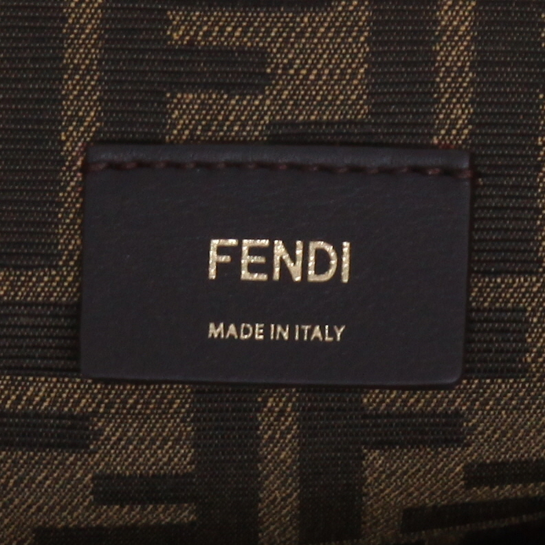 Fendi  Sunshine shopping bag  in yellow and white canvas  and white leather - Detail D2
