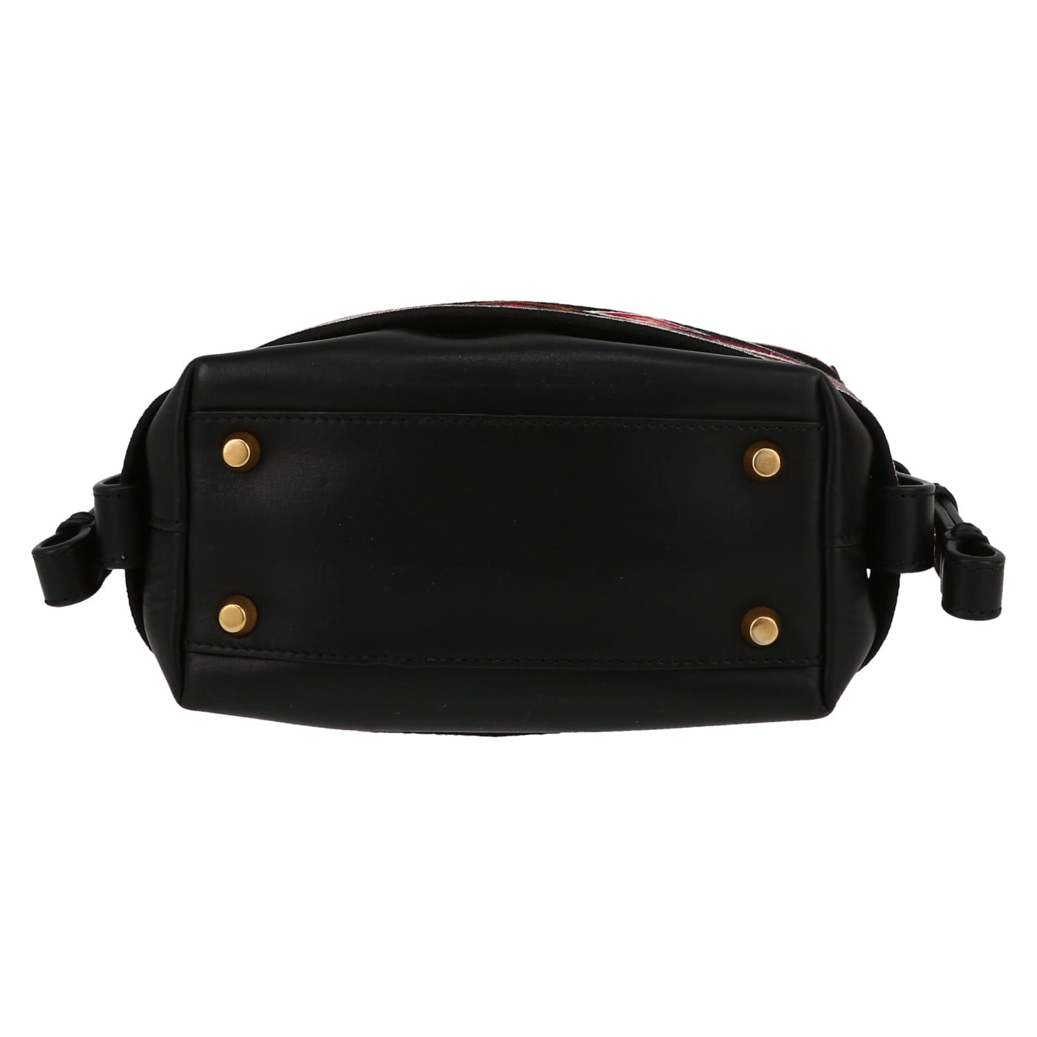 Dior   handbag  in black leather  and multicolor canvas - Detail D1