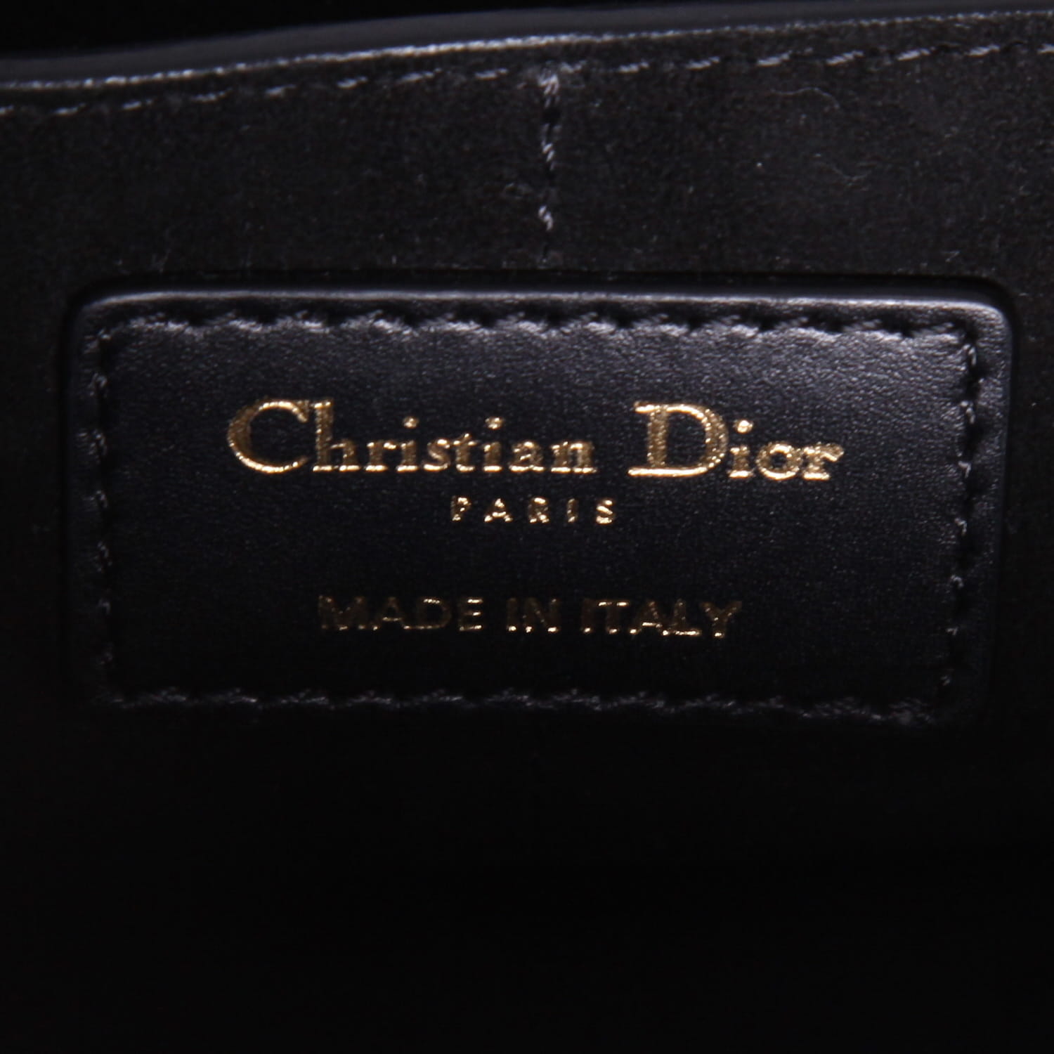 Dior   handbag  in black leather  and multicolor canvas - Detail D2