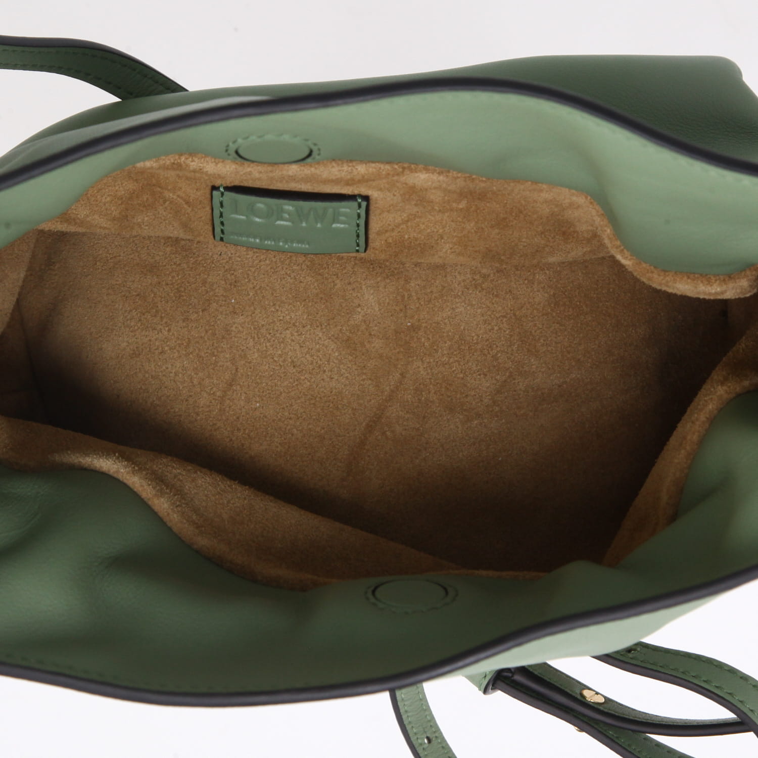 Bolso bandolera Loewe  Flamenco Knot  en cuero verde - Detail D3