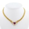 Collier années 1980 Bulgari  en or jaune, tourmaline rose et diamants - 360 thumbnail