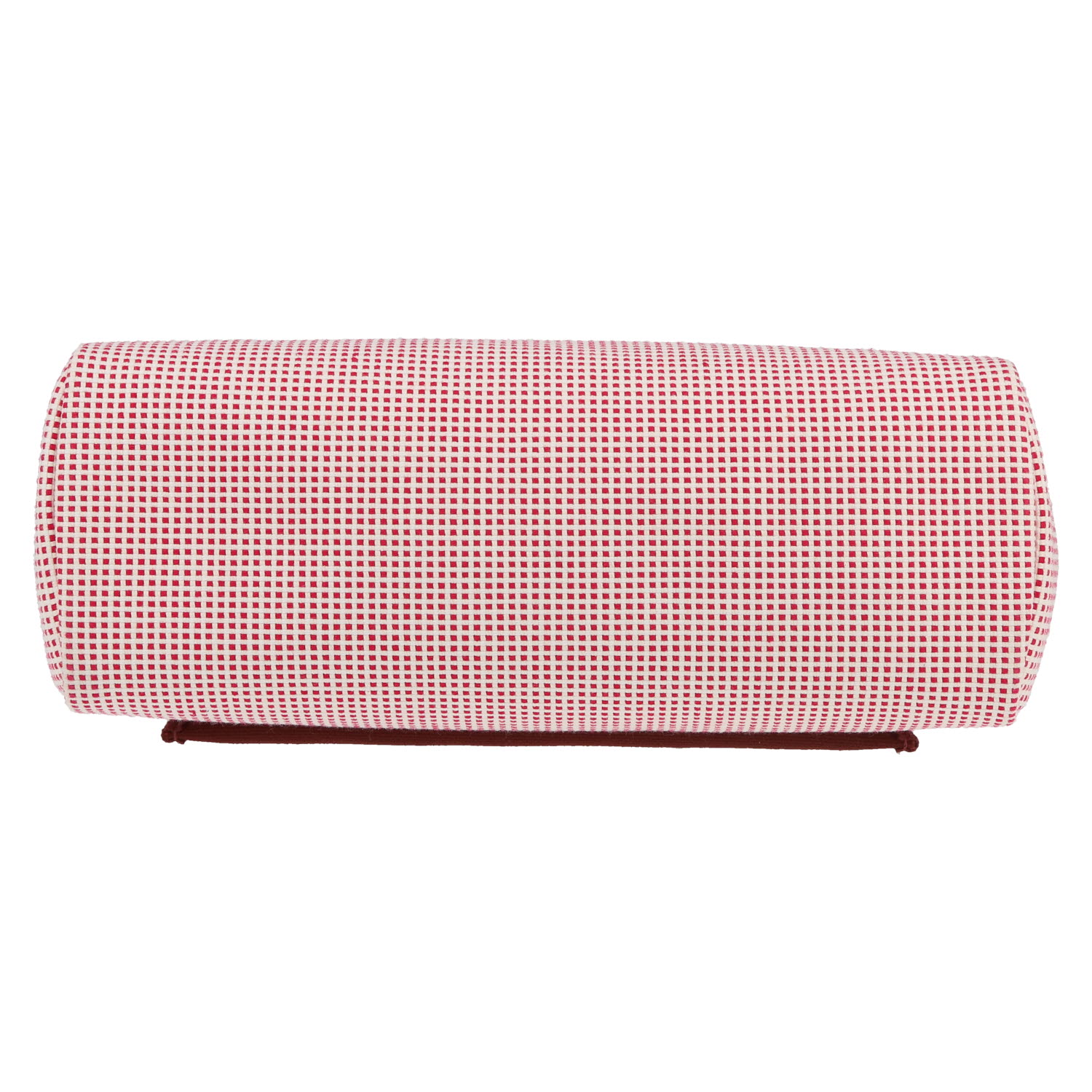 Bolso para llevar al hombro o en la mano Hermès  Herbag en lona bicolor rosa y blanca y vaca Hunter color burdeos - Detail D1