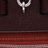 Hermès  Herbag bag worn on the shoulder or carried in the hand  in pink and white bicolor  canvas  and burgundy Hunter cowhide - Detail D2 thumbnail