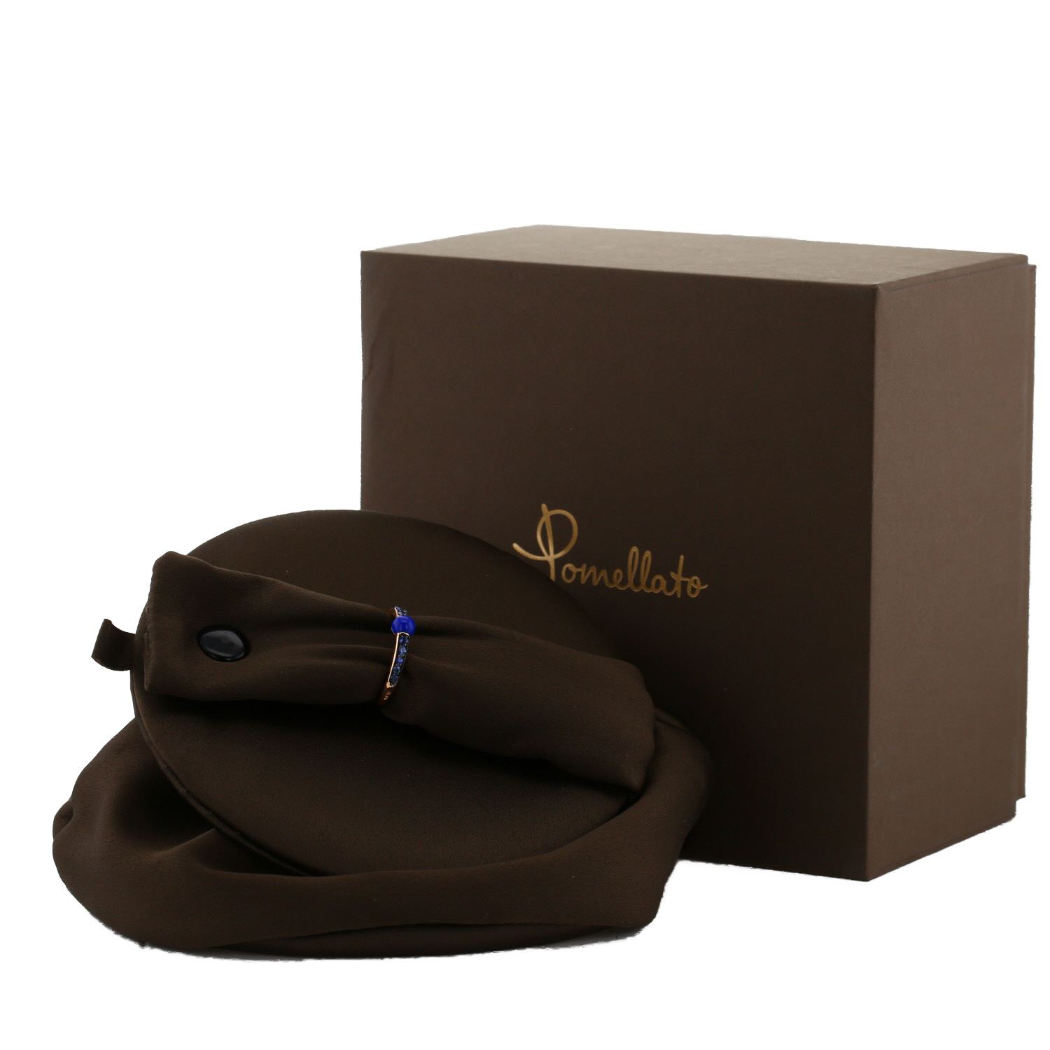 Sortija Pomellato M'ama Non M'ama de oro rosa, lapislázuli y zafiros azul - Detail D2