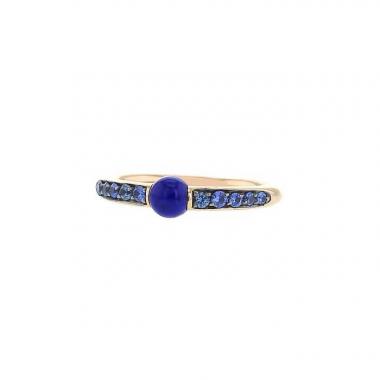 Bague Pomellato M'ama Non M'ama en or rose, lapis-lazuli et saphirs bleu
