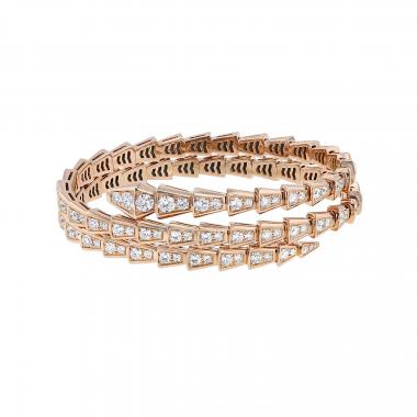Bracciale semirigido Bulgari Serpenti Viper in oro rosa e diamanti