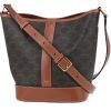 Sac bandoulière Celine  Seau petit modèle  en toile monogram marron et cuir marron - 00pp thumbnail