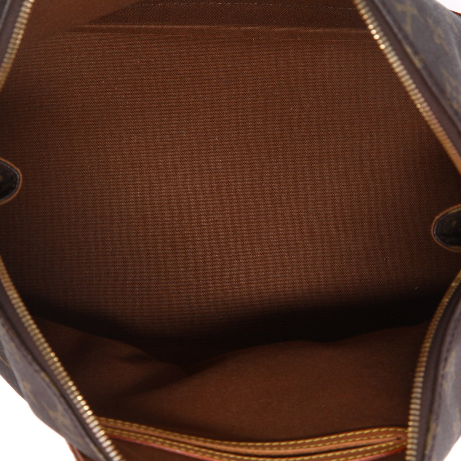 Borsa Louis Vuitton  Alma in tela monogram marrone e pelle naturale - Detail D3