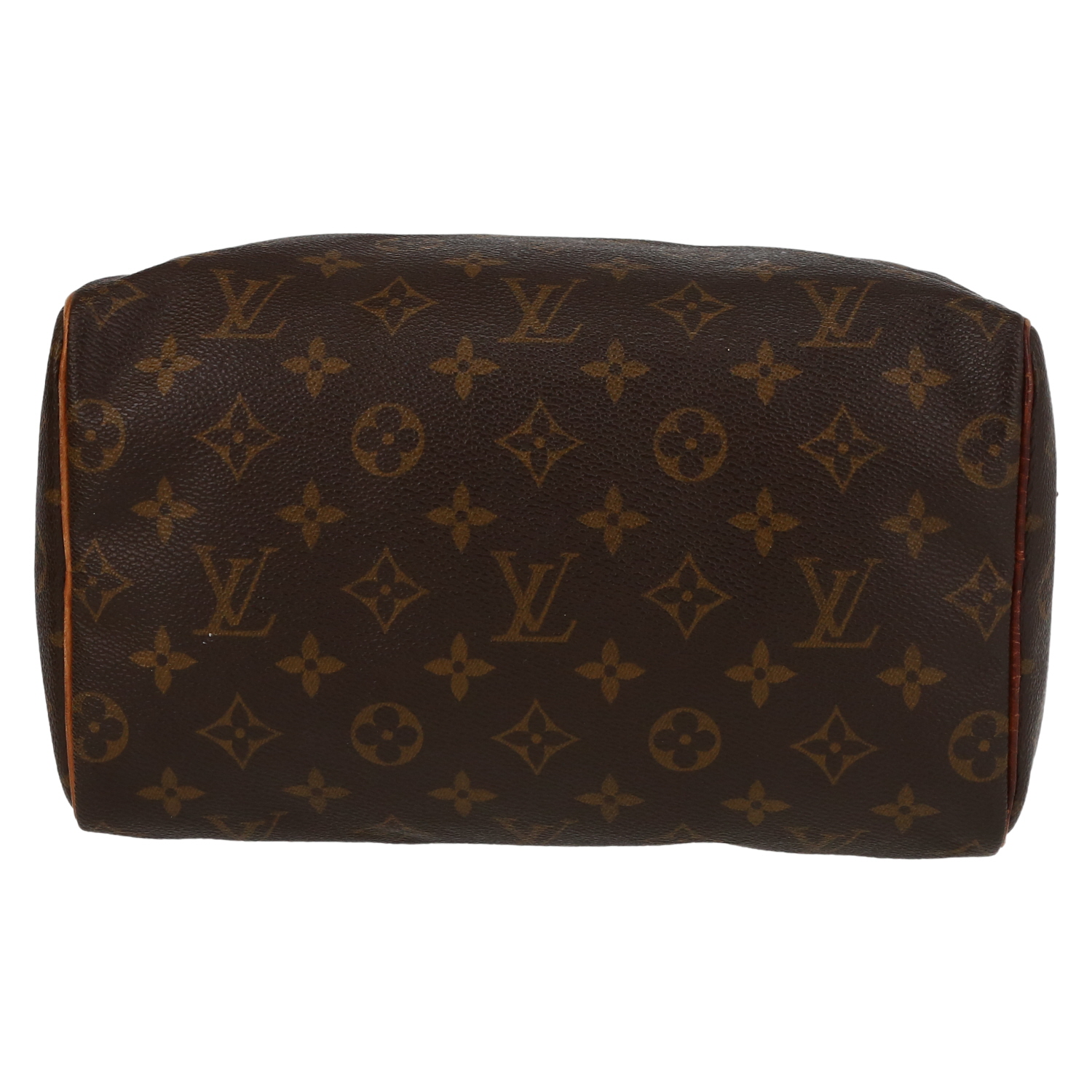 Sac à main Louis Vuitton  Speedy 25 en toile monogram marron et cuir naturel - Detail D1