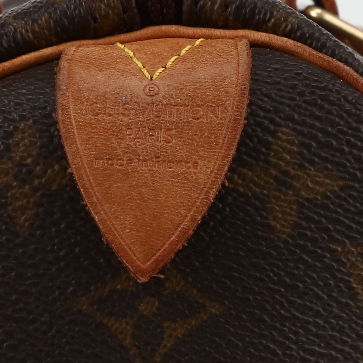 Louis Vuitton  Speedy 25 handbag  in brown monogram canvas  and natural leather - Detail D2