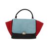 Celine  Trapeze medium model  handbag  in blue and red foal  and navy blue leather - 360 thumbnail