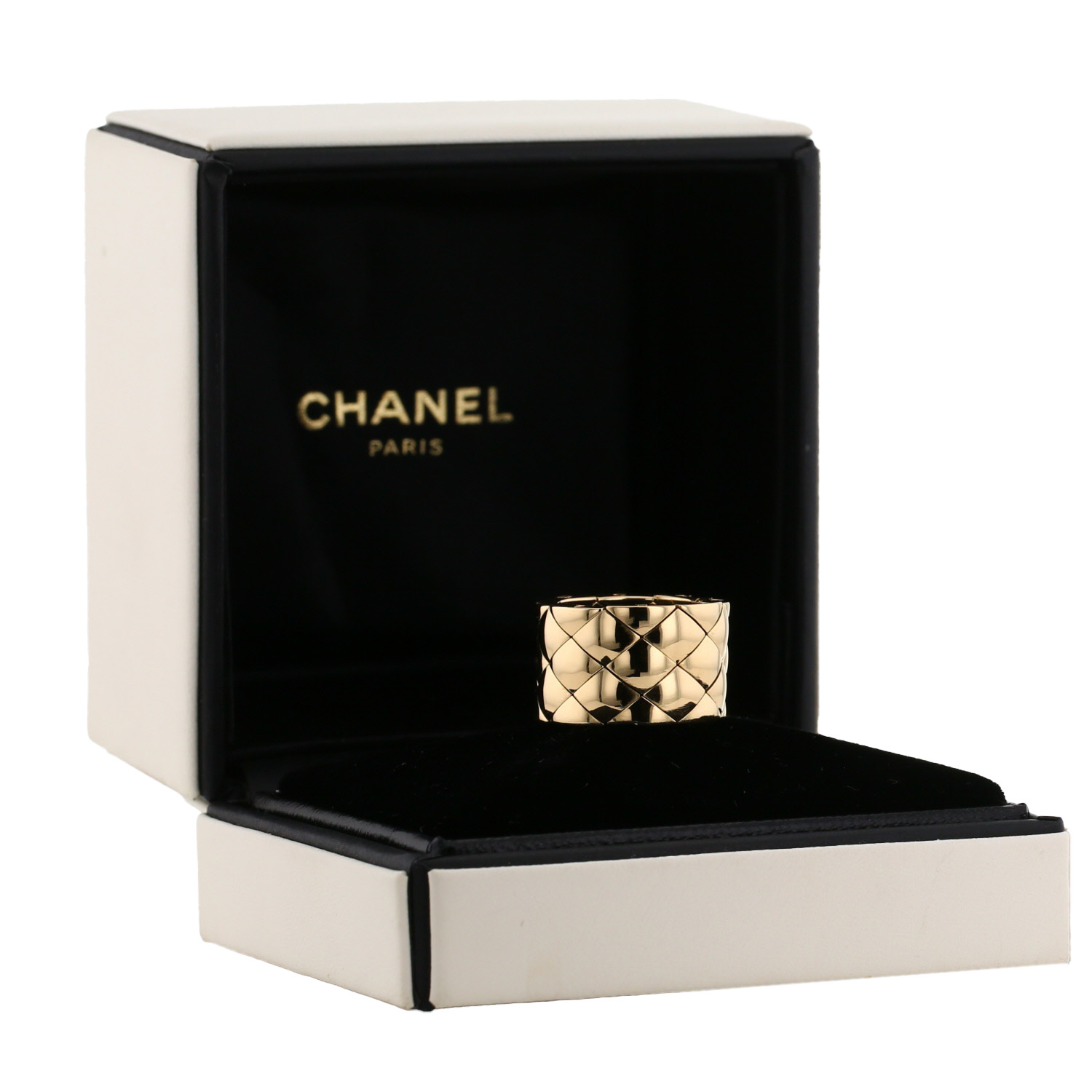 Bague semi-articulée Chanel Matelassé en or jaune - Detail D2