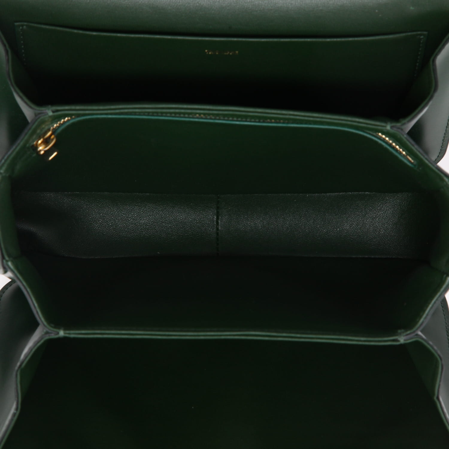 Celine  Triomphe medium model  shoulder bag  in green leather - Detail D2