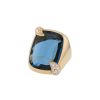 Pomellato Ritratto large model ring in pink gold, Blue London topaz and diamonds - 00pp thumbnail