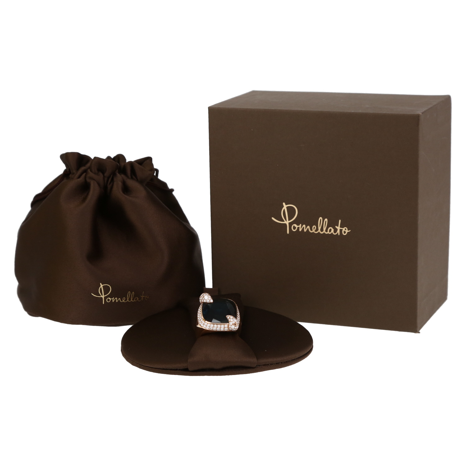 Bague Pomellato Ritratto moyen modèle en or rose, topaze et diamants - Detail D2