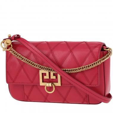 Givenchy GV3 small model shoulder bag in red quilted leather