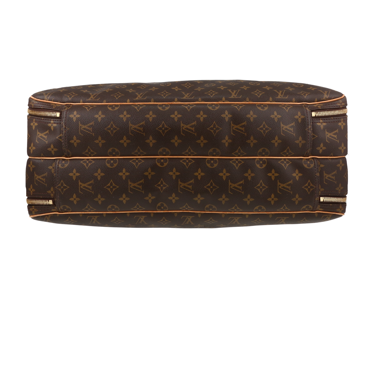 Louis Vuitton  Alize - Luggage travel bag  in brown monogram canvas  and natural leather - Detail D1