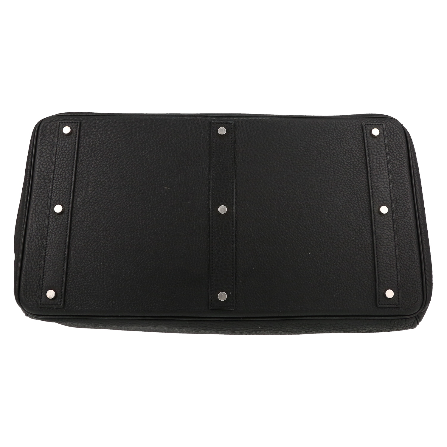 Borsa weekend Hermès  Haut à Courroies in pelle togo nera - Detail D1