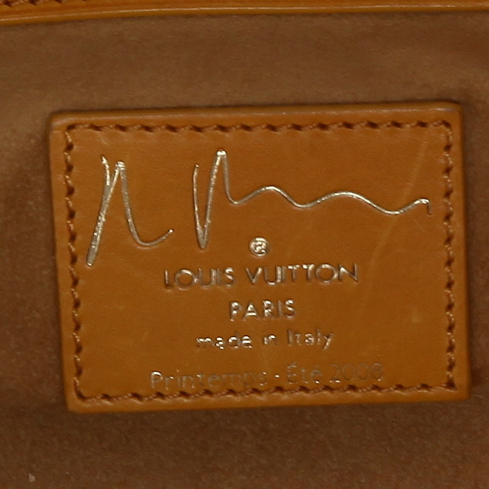 Borsa Louis Vuitton  Editions Limitées in tela monogram rosa e pelle naturale - Detail D3