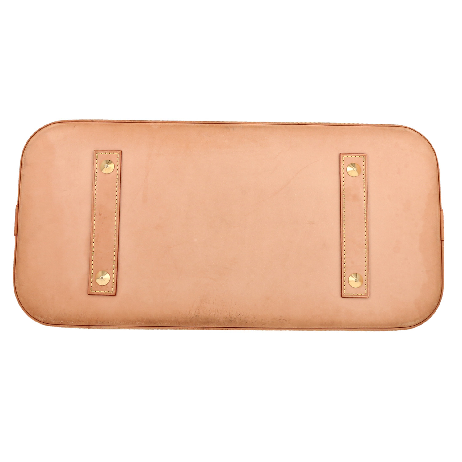 Louis Vuitton  Alma Editions Limitées weekend bag  in multicolor and white monogram canvas  and natural leather - Detail D1