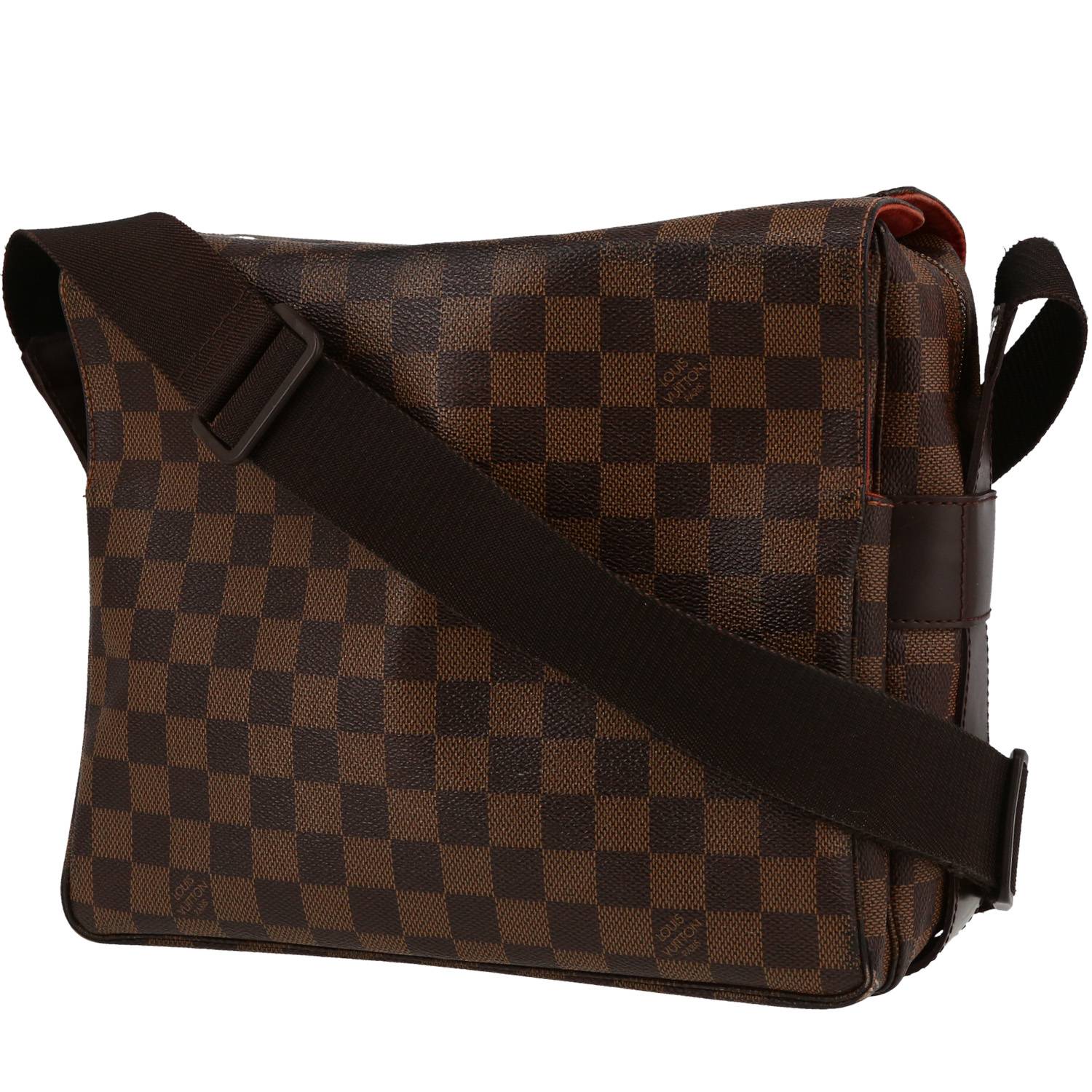 Louis Vuitton Naviglio shoulder bag in ebene damier canvas and brown leather