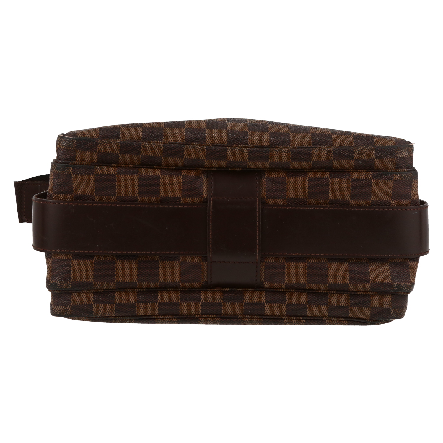 Bolso bandolera Louis Vuitton  Naviglio en lona a cuadros ébano y cuero marrón - Detail D1