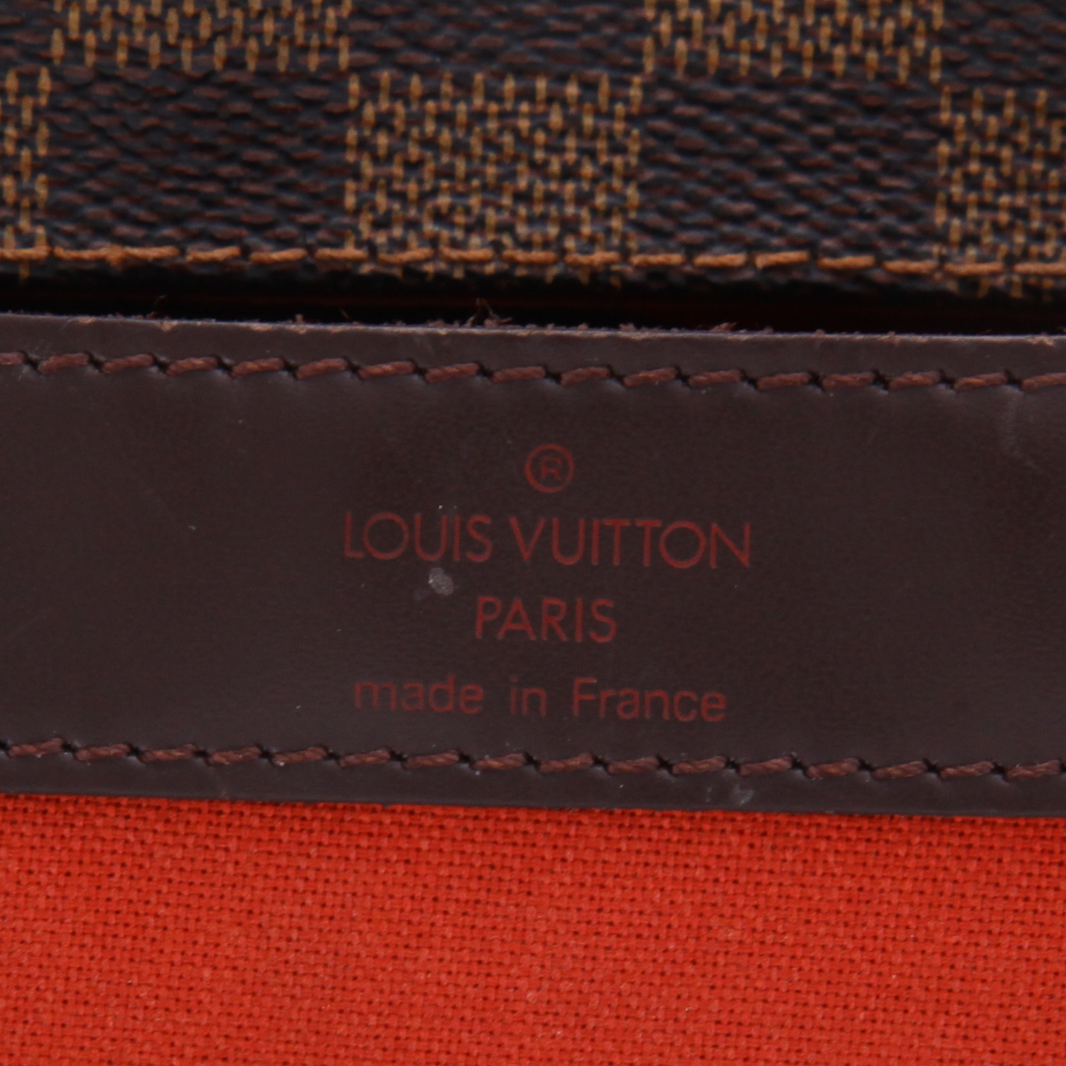 Sac bandoulière Louis Vuitton  Naviglio en toile damier ébène et cuir marron - Detail D2