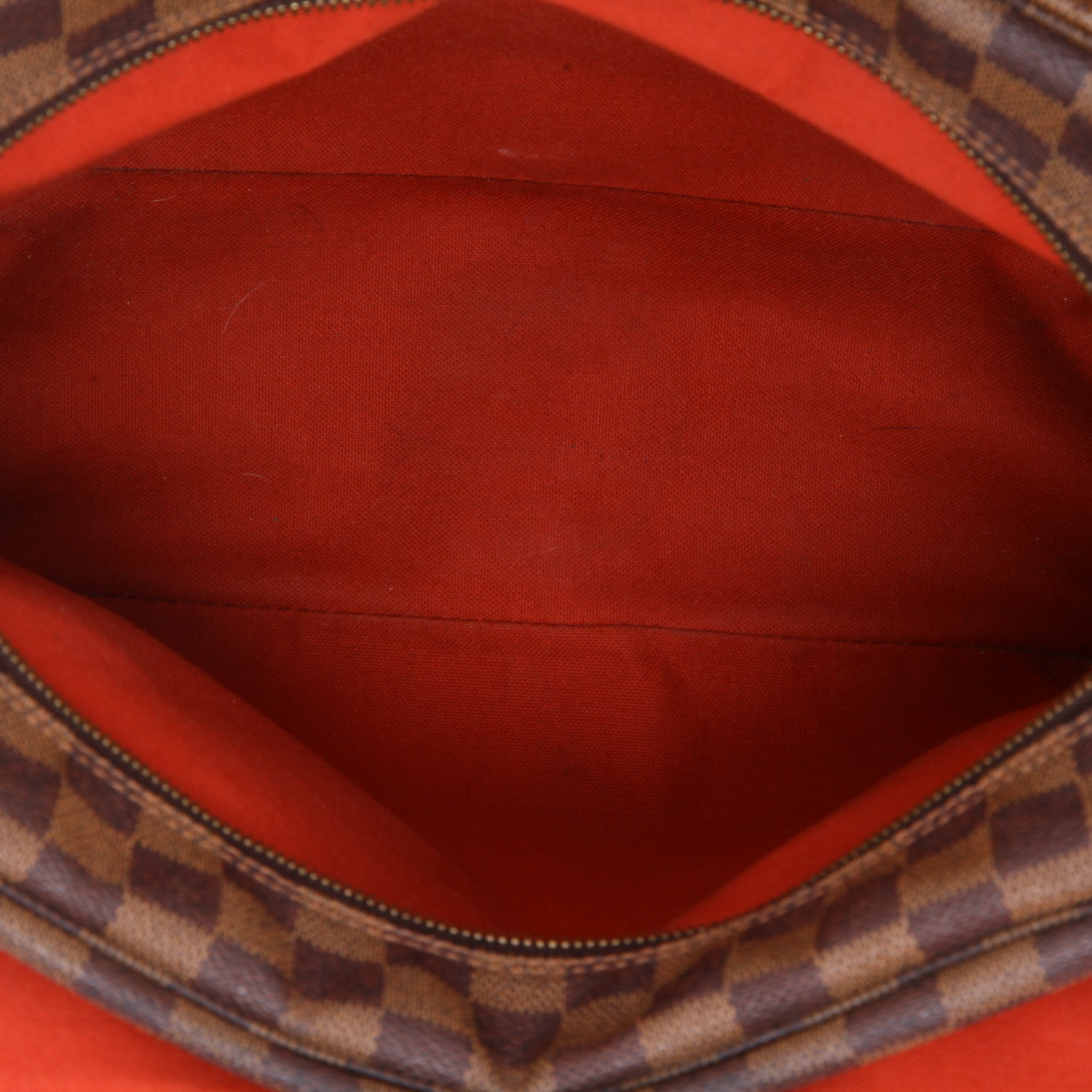 Louis Vuitton  Naviglio shoulder bag  in ebene damier canvas  and brown leather - Detail D3