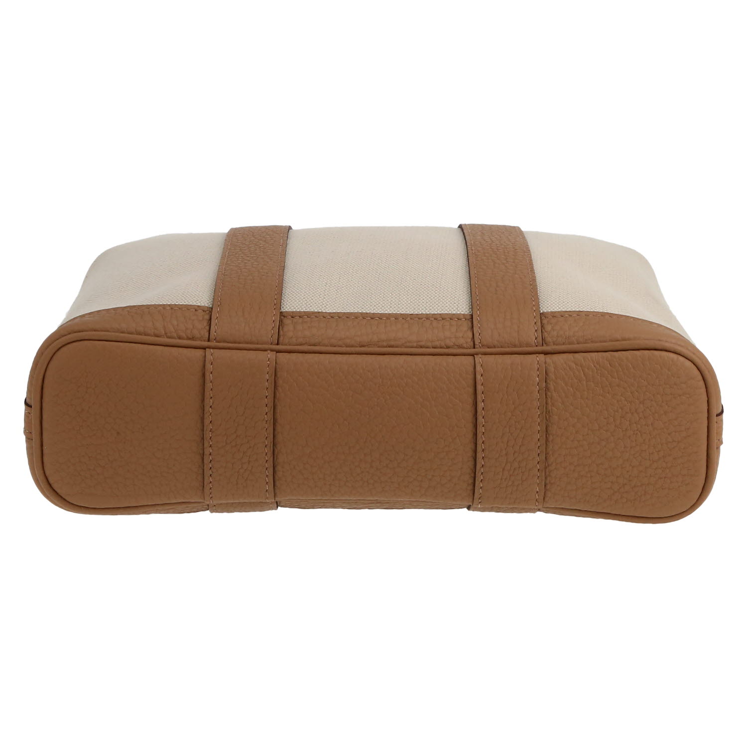 Bolso Cabás Hermès   en lona Gris-Béton y cuero taurillon clémence Biscuit - Detail D1