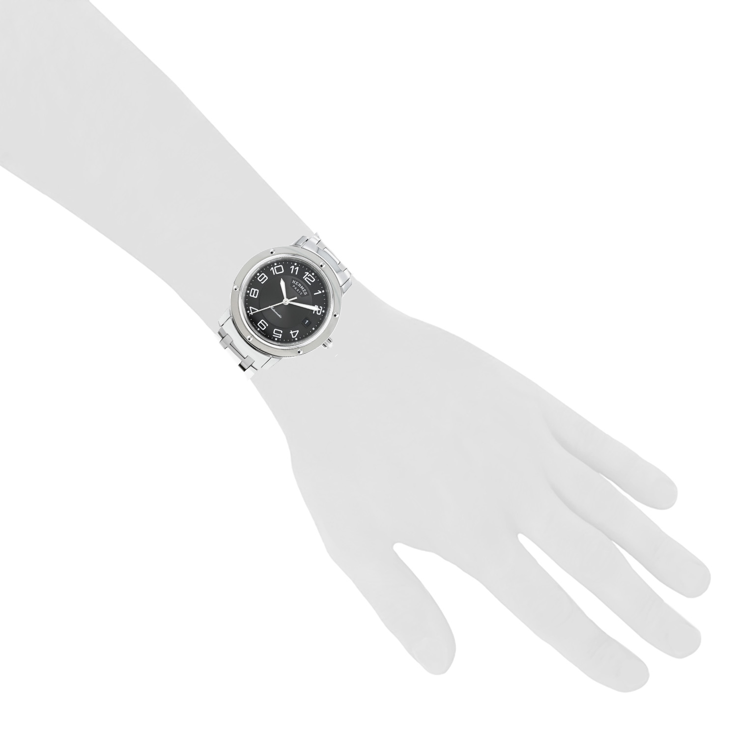 Montre Hermès Clipper en acier Ref: Hermès - CP2.810  Vers 2010 - Detail D1