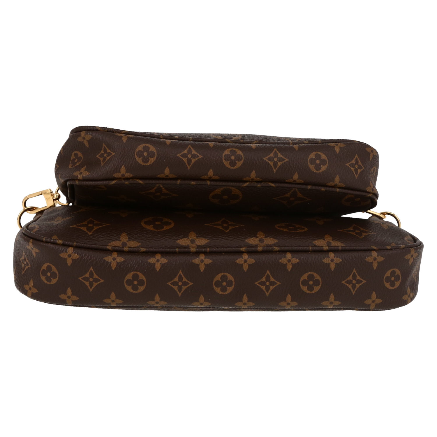 Louis Vuitton  Multi-Pochette Accessoires handbag/clutch  in brown monogram canvas  and natural leather - Detail D1