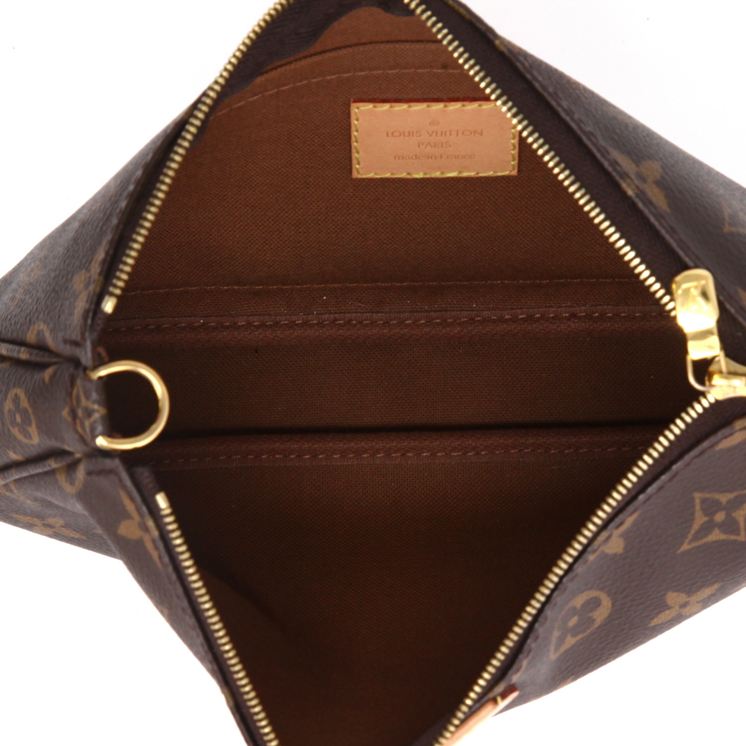 Sac/pochette Louis Vuitton  Multi-Pochette Accessoires en toile monogram marron et cuir naturel - Detail D3