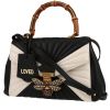 Gucci  Queen Margaret shoulder bag  in ecru and black bicolor  leather - 00pp thumbnail
